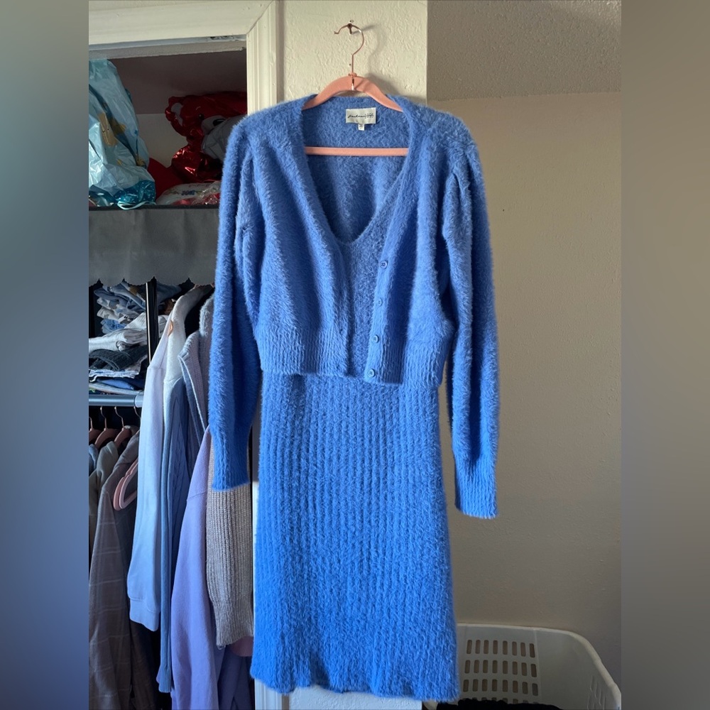 Freshman 1996 Blue Knit Dress with Sweater